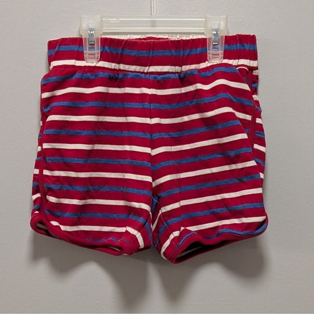 Hanna Andersson Girls Cotton Red White Blue Striped Comfy Shorts Size 140 US 10